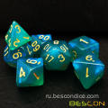 Bescon Moonstone Dice Set Peacock Blue, Bescon Polyedral RPG Dice Set Effect Moonstone